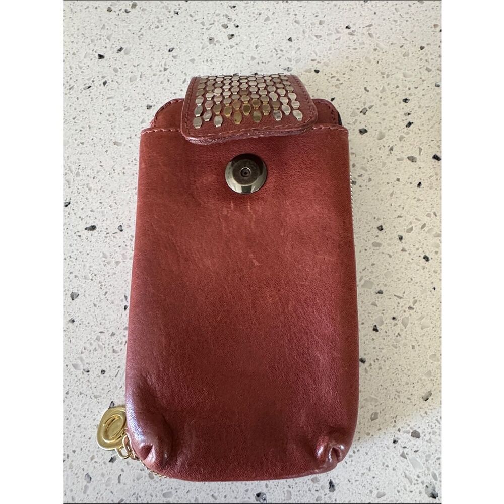 Calleen Cordero Brandy Leather Cell Phone Wallet Organizer Crossbody bag Clutch - Picture 4 of 12